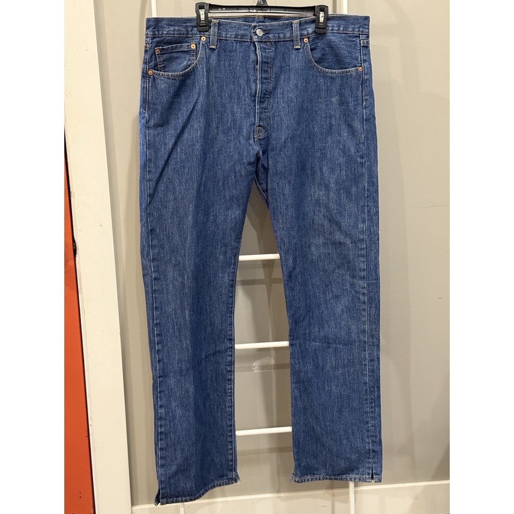 Levi's 501 Jeans Mens 40x34 Blue Denim Button Fly Original Fit Vintage Americana